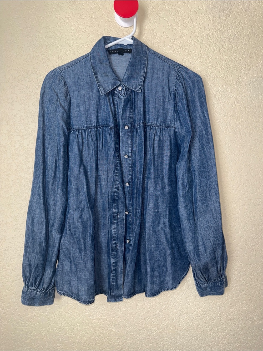 Jane + Delancey Blue Chambray Babydoll Shirt XS
